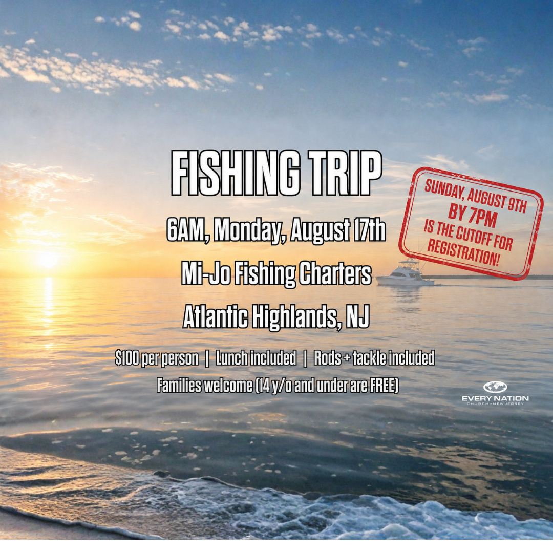 FISHING TRIP DEADLINE (600 x 313 px) (1080 x 1080 px) Fishing Trip flyer, 6am Monday August 17, Mi-Jo Fishing Charters, Atlantic Highlands NJ, $100 per person